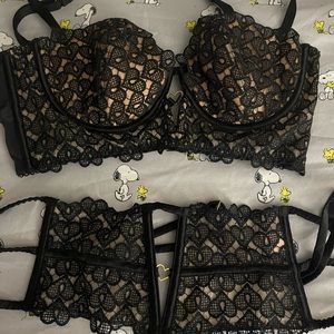 Victoria secret top bra and garter